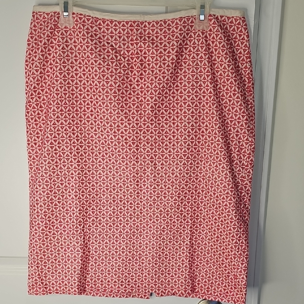 Talbots Pink Geometric Pencil Skirt Size 12